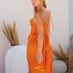 Προϋπολογισμός 👏 The Fashion Project Φλοράλ φόρεμα σατέν - Πορτοκαλί 😀 6 Προϋπολογισμός 👏 The Fashion Project Φλοράλ φόρεμα σατέν - Πορτοκαλί 😀 -Φορέματα Εκπτώσεις forema midi saten me deta rantakia 104602 iyms