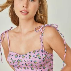 Προϋπολογισμός ✨ The Fashion Project Φλοράλ φόρεμα σατέν - Μωβ ανοιχτό ⭐