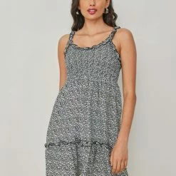 Προώθηση 🔥 The Fashion Project Φλοράλ φόρεμα με μικρό βολάν - Λευκό/Μαύρο 😉