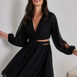 Εκπτωση 🥰 The Fashion Project Φόρεμα μίνι με Cut Outs στη μέση - Μαύρο 🤩 -Φορέματα Εκπτώσεις forema mini me cut outs sti mesi 108523 dpim