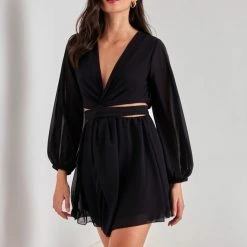 Εκπτωση 🥰 The Fashion Project Φόρεμα μίνι με Cut Outs στη μέση - Μαύρο 🤩