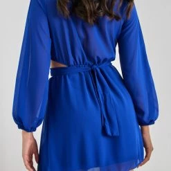 Καλύτερη πώληση ⌛ The Fashion Project Φόρεμα μίνι με Cut Outs στη μέση - Μπλε 🧨 -Φορέματα Εκπτώσεις forema mini me cut outs sti mesi 108524 lml0