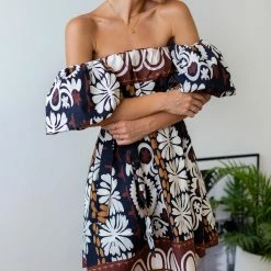 Προώθηση ⌛ The Fashion Project Εμπριμέ φόρεμα με φουσκωτά μανίκια - Μαύρο 😀