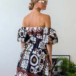 Προώθηση ⌛ The Fashion Project Εμπριμέ φόρεμα με φουσκωτά μανίκια - Μαύρο 😀 -Φορέματα Εκπτώσεις forema mini me fouskwta manikia 105153 vezj