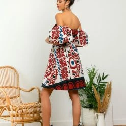 Αγορά 🎁 The Fashion Project Εμπριμέ φόρεμα με φουσκωτά μανίκια - Multi 😉 -Φορέματα Εκπτώσεις forema mini me fouskwta manikia 105154 blg0