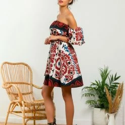 Αγορά 🎁 The Fashion Project Εμπριμέ φόρεμα με φουσκωτά μανίκια - Multi 😉 -Φορέματα Εκπτώσεις forema mini me fouskwta manikia 105154 k4u7