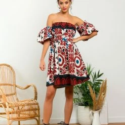 Αγορά 🎁 The Fashion Project Εμπριμέ φόρεμα με φουσκωτά μανίκια - Multi 😉 -Φορέματα Εκπτώσεις forema mini me fouskwta manikia 105154 nnvc