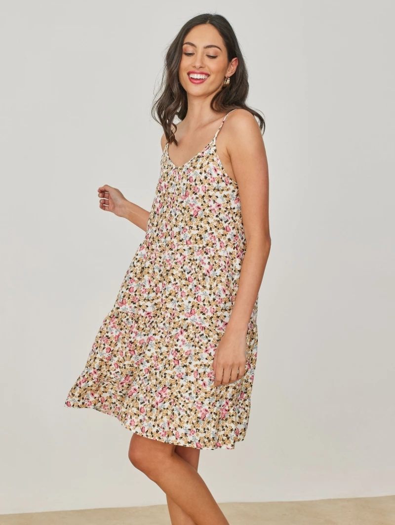 Εκπτωση 🥰 The Fashion Project Φλοράλ φόρεμα με σούρες - Μπεζ ✨ 3 Εκπτωση 🥰 The Fashion Project Φλοράλ φόρεμα με σούρες - Μπεζ ✨ - Image 3