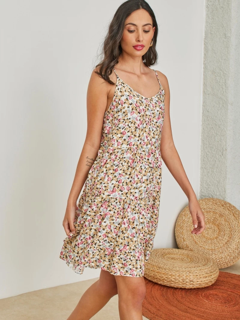 Εκπτωση 🥰 The Fashion Project Φλοράλ φόρεμα με σούρες - Μπεζ ✨ 2 Εκπτωση 🥰 The Fashion Project Φλοράλ φόρεμα με σούρες - Μπεζ ✨ - Image 2