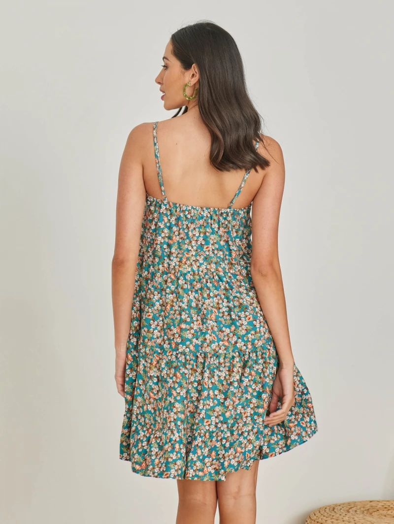 Flash Sale 😍 The Fashion Project Φλοράλ φόρεμα με σούρες - Μέντα 🎁 3 Flash Sale 😍 The Fashion Project Φλοράλ φόρεμα με σούρες - Μέντα 🎁 - Image 3