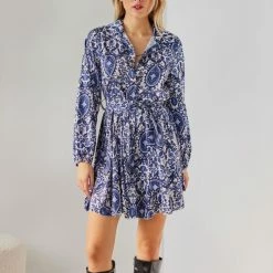 Best Pirce 🌟 The Fashion Project Εμπριμέ φόρεμα με σούρες στα μανίκια - Μπλε 🥰 6 Best Pirce 🌟 The Fashion Project Εμπριμέ φόρεμα με σούρες στα μανίκια - Μπλε 🥰 -Φορέματα Εκπτώσεις forema mini me retro pattern 107902 6ri4