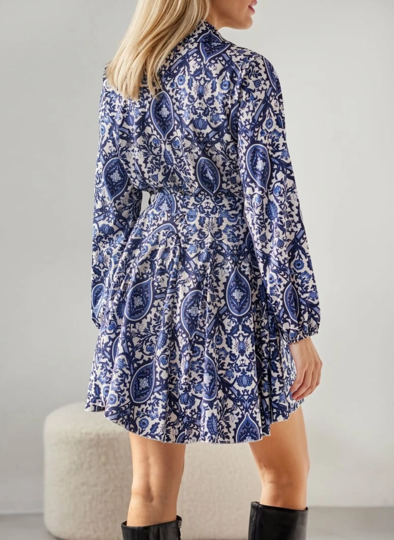 Best Pirce 🌟 The Fashion Project Εμπριμέ φόρεμα με σούρες στα μανίκια - Μπλε 🥰 2 Best Pirce 🌟 The Fashion Project Εμπριμέ φόρεμα με σούρες στα μανίκια - Μπλε 🥰 - Image 2