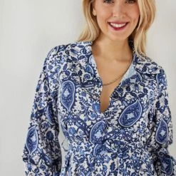 Best Pirce 🌟 The Fashion Project Εμπριμέ φόρεμα με σούρες στα μανίκια - Μπλε 🥰 7 Best Pirce 🌟 The Fashion Project Εμπριμέ φόρεμα με σούρες στα μανίκια - Μπλε 🥰 -Φορέματα Εκπτώσεις forema mini me retro pattern 107902 e8nf