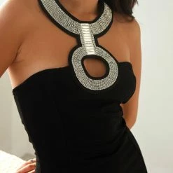 Καλύτερη πώληση ✨ The Fashion Project Φόρεμα Mini με Strass - Μαύρο 👏