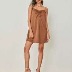 Το φθηνότερο 👏 The Fashion Project Φόρεμα μίνι σατέν - Καφέ ⭐ -Φορέματα Εκπτώσεις forema mini saten 103282 4ofj