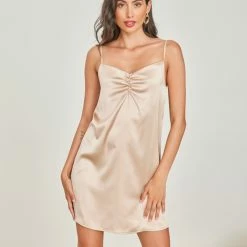 ΧΟΝΔΡΙΚΟ ΕΜΠΟΡΙΟ ❤️ The Fashion Project Φόρεμα μίνι σατέν - Σομόν 🔔 -Φορέματα Εκπτώσεις forema mini saten 103283 iu3h