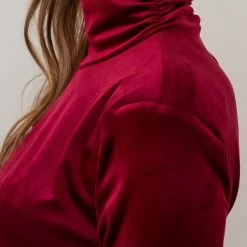 Ολοκαίνουργιο 😍 The Fashion Project Φόρεμα μίνι βελουτέ με ψηλή λαιμόκοψη - Μπορντό ❤️ -Φορέματα Εκπτώσεις forema mini veloute me psili laimokopsi 99645 ohk4