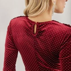 Κουπόνι 😀 The Fashion Project Φόρεμα μίνι βελουτέ με σούρες - Μπορντό 👍 -Φορέματα Εκπτώσεις forema mini veloute me soures 109245 jx51