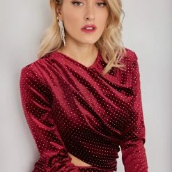 Κουπόνι 😀 The Fashion Project Φόρεμα μίνι βελουτέ με σούρες - Μπορντό 👍 -Φορέματα Εκπτώσεις forema mini veloute me soures 109245 n6g3