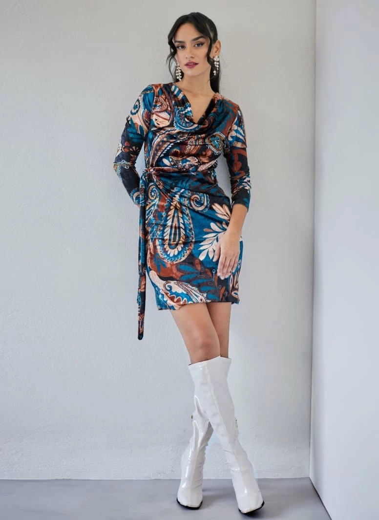 Συμφωνίες 🧨 The Fashion Project Εμπριμέ φόρεμα Velvet - Multi 👍 4 Συμφωνίες 🧨 The Fashion Project Εμπριμέ φόρεμα Velvet - Multi 👍 - Image 4