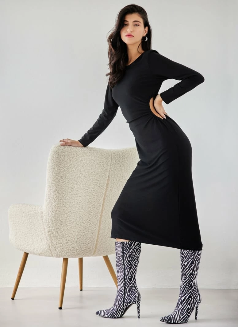 Best Pirce 🛒 The Fashion Project Φόρεμα μίντι με Cut Outs - Μαύρο 😉 4 Best Pirce 🛒 The Fashion Project Φόρεμα μίντι με Cut Outs - Μαύρο 😉 - Image 4