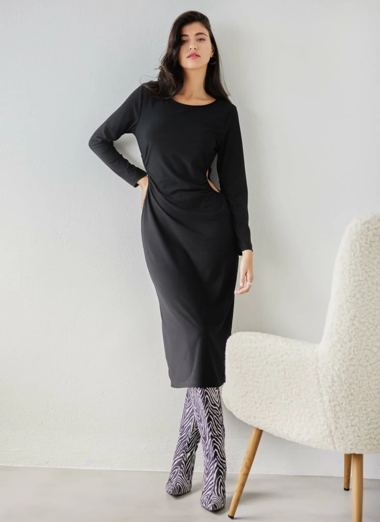 Best Pirce 🛒 The Fashion Project Φόρεμα μίντι με Cut Outs - Μαύρο 😉 2 Best Pirce 🛒 The Fashion Project Φόρεμα μίντι με Cut Outs - Μαύρο 😉 - Image 2