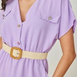 Προώθηση 👏 The Fashion Project Φόρεμα μίντι με πλεκτή ζώνη - Λιλά ⭐ -Φορέματα Εκπτώσεις forema minti me plekti zwni 102300 be6i