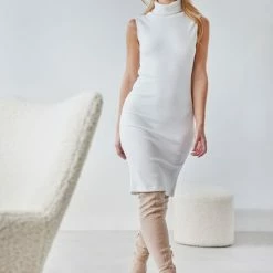 Φτηνός 😉 The Fashion Project Φόρεμα μίντι με ριπ ύφανση NAIBA 402.237 - Λευκό 🎉 -Φορέματα Εκπτώσεις forema minti me rimp ufansi naiba 402237 108312 gcg2