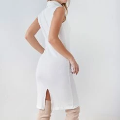 Φτηνός 😉 The Fashion Project Φόρεμα μίντι με ριπ ύφανση NAIBA 402.237 - Λευκό 🎉 -Φορέματα Εκπτώσεις forema minti me rimp ufansi naiba 402237 108312 if3s