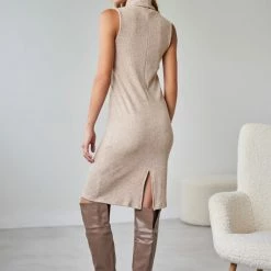 Προώθηση ❤️ The Fashion Project Φόρεμα μίντι με ριπ ύφανση NAIBA 402.237 - Κάμελ 🎉 -Φορέματα Εκπτώσεις forema minti me rimp ufansi naiba 402237 108314 i5ls