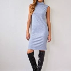 Εκπτωση 🤩 The Fashion Project Φόρεμα μίντι με ριπ ύφανση NAIBA 402.237 - Γαλάζιο 🎁 -Φορέματα Εκπτώσεις forema minti me rimp ufansi naiba 402237 108315 0cku