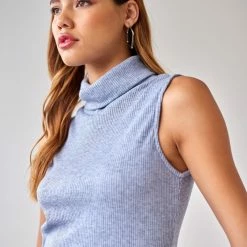 Εκπτωση 🤩 The Fashion Project Φόρεμα μίντι με ριπ ύφανση NAIBA 402.237 - Γαλάζιο 🎁 -Φορέματα Εκπτώσεις forema minti me rimp ufansi naiba 402237 108315 1o5y