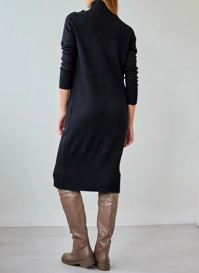 Best Pirce 🧨 The Fashion Project Πλεκτό φόρεμα με ζιβάγκο - Μαύρο 😀 3 Best Pirce 🧨 The Fashion Project Πλεκτό φόρεμα με ζιβάγκο - Μαύρο 😀 - Image 3