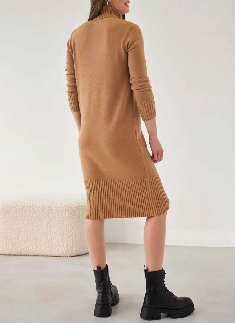 Flash Sale 🔥 The Fashion Project Πλεκτό φόρεμα με ζιβάγκο - Κάμελ 🔔 3 Flash Sale 🔥 The Fashion Project Πλεκτό φόρεμα με ζιβάγκο - Κάμελ 🔔 - Image 3