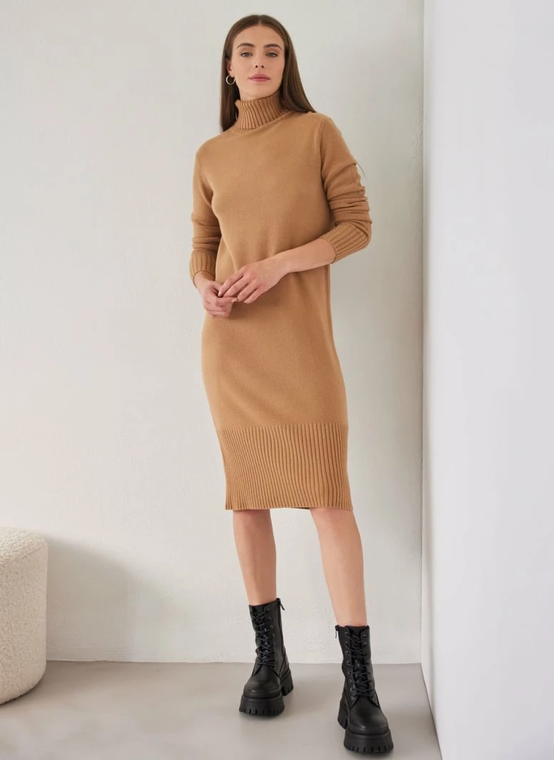 Flash Sale 🔥 The Fashion Project Πλεκτό φόρεμα με ζιβάγκο - Κάμελ 🔔 1 Flash Sale 🔥 The Fashion Project Πλεκτό φόρεμα με ζιβάγκο - Κάμελ 🔔