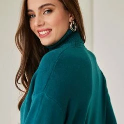 Φτηνός 🧨 The Fashion Project Πλεκτό φόρεμα με κουμπιά στα μανίκια - Petrol 🔔 -Φορέματα Εκπτώσεις forema plekto me koumpia sta manikia 107649 ty7b