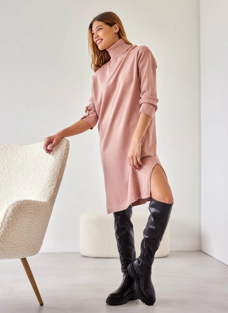 Πολύ καλή προσφορά 🌟 The Fashion Project Πλεκτό φόρεμα με κουμπιά στα μανίκια - Ροδακινί 🛒 5 Πολύ καλή προσφορά 🌟 The Fashion Project Πλεκτό φόρεμα με κουμπιά στα μανίκια - Ροδακινί 🛒 - Image 5