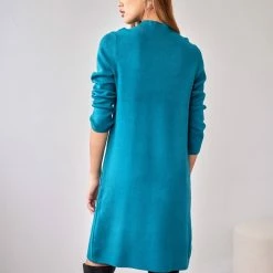 Νέος 😀 The Fashion Project Πλεκτό φόρεμα με ψηλό γιακά - Petrol 🔔 -Φορέματα Εκπτώσεις forema plekto me psili laimokopsi 107468 dxb7