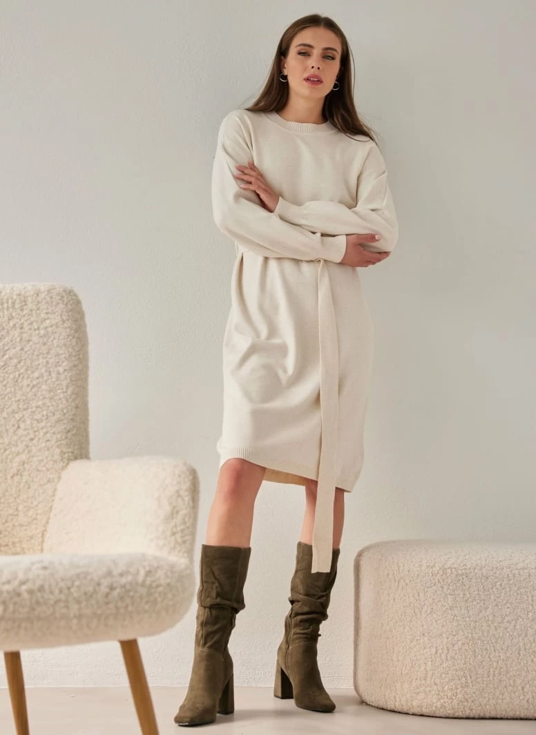 Το φθηνότερο 👍 The Fashion Project Πλεκτό φόρεμα με ζώνη - Ζαχαρί 😍 4 Το φθηνότερο 👍 The Fashion Project Πλεκτό φόρεμα με ζώνη - Ζαχαρί 😍 - Image 4