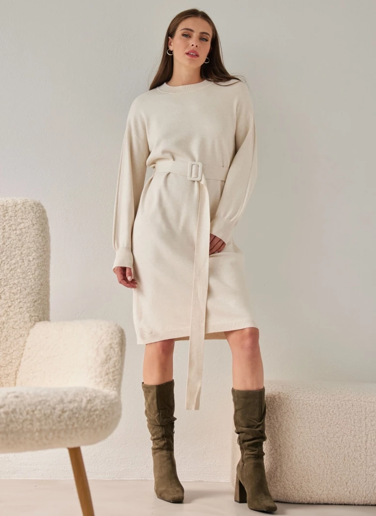 Το φθηνότερο 👍 The Fashion Project Πλεκτό φόρεμα με ζώνη - Ζαχαρί 😍 1 Το φθηνότερο 👍 The Fashion Project Πλεκτό φόρεμα με ζώνη - Ζαχαρί 😍