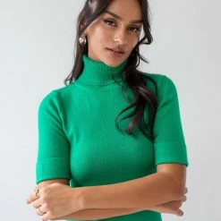 Το φθηνότερο 👍 The Fashion Project Πλεκτό φόρεμα ζιβάγκο με ρεβέρ - Πράσινο ⌛ -Φορέματα Εκπτώσεις forema plekto zivagko me rever 107389 5dhc