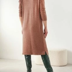 Νέος 😀 The Fashion Project Πλεκτό φόρεμα ζιβάγκο με τσέπες - Ροδακινί 👏 -Φορέματα Εκπτώσεις forema plekto zivagko me tsepes 107593 gssy