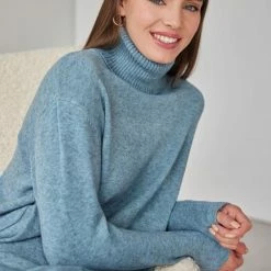 Προώθηση ❤️ The Fashion Project Πλεκτό φόρεμα ζιβάγκο με τσέπες - Οινοπνευματί ❤️