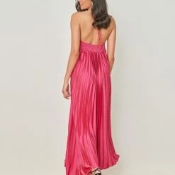 Συμφωνίες 🤩 The Fashion Project Φόρεμα πλισέ με Halter λαιμόκοψη - Φούξια ✨ -Φορέματα Εκπτώσεις forema plise me halter laimokopsi 103712 lndy