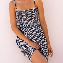 Νέος 🤩 The Fashion Project Εμπριμέ φόρεμα με λάστιχο στο μπούστο - Μαύρο 👍