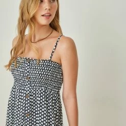 Best Pirce ✔️ The Fashion Project Εμπριμέ φόρεμα με λάστιχο στο μπούστο - Μπλε σκούρο ❤️