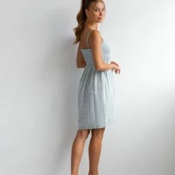 Best Pirce 🔔 The Fashion Project Εμπριμέ φόρεμα με λάστιχο στο μπούστο - Μέντα 👍 -Φορέματα Εκπτώσεις forema poua me elastiko mpousto 103001 tcik