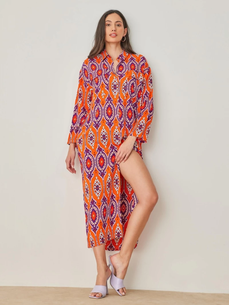 Η καλύτερη συμφωνία 🎁 Noobass Εμπριμέ φόρεμα Boho με κουμπιά - Πορτοκαλί ✔️ 1 Η καλύτερη συμφωνία 🎁 Noobass Εμπριμέ φόρεμα Boho με κουμπιά - Πορτοκαλί ✔️