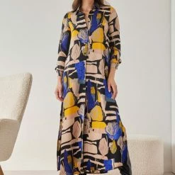 Νέος 🔔 Noobass Εμπριμέ φόρεμα με κουμπιά - Multi 👏 13 Νέος 🔔 Noobass Εμπριμέ φόρεμα με κουμπιά - Multi 👏 -Φορέματα Εκπτώσεις forema poukamiso me entono pattern 109049 5cv6