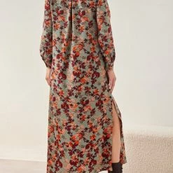 Η καλύτερη συμφωνία ✨ Noobass Φλοράλ φόρεμα με κουμπιά - Μέντα ❤️ -Φορέματα Εκπτώσεις forema poukamiso me louloudia 109047 d1ji